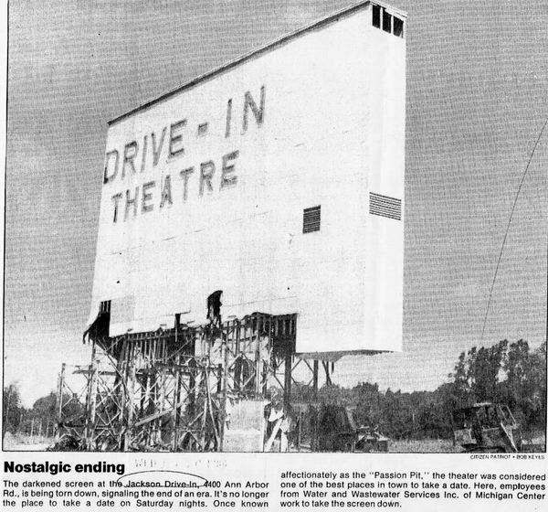 Jackson Drive-In Theatre - Late 80S Jackson Demo From News Article Courtesy Hal